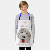 ラブラドール料理シェフ(名前はこちら)キッズエプロン エプロン (着用した状態)