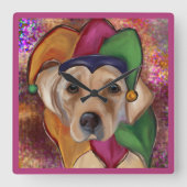 ラブラドール検索機 スクエア壁時計 (正面)