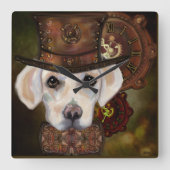 ラブラドール検索機 スクエア壁時計 (正面)
