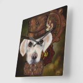 ラブラドール検索機 スクエア壁時計 (傾斜)