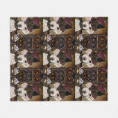 ラブラドール検索機 フリースブランケット (正面(横))