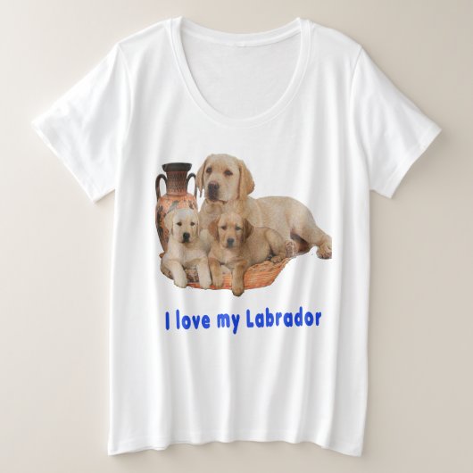 ラブラドール検索機 プラスサイズTシャツ (デザイン正面)