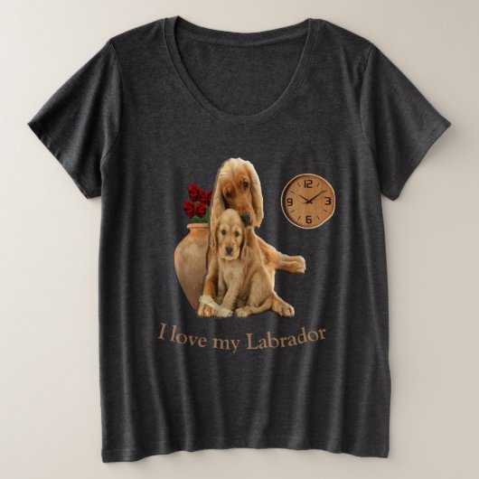 ラブラドール検索機 プラスサイズTシャツ (デザイン正面)