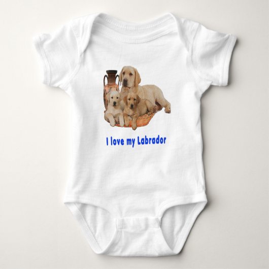 ラブラドール検索機 ベビーボディスーツ (正面)