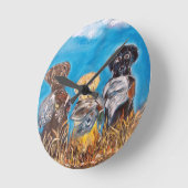 ラブラドール検索 ラウンド壁時計 (傾斜)