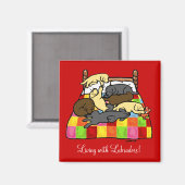 ラブラドール漫画で暮らす マグネット (正面/裏面)