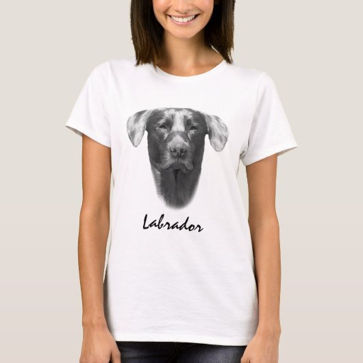 ラブラドール犬のカスタマイズ Tシャツ (正面)