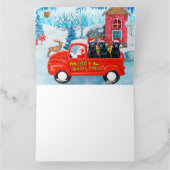 ラブラドール犬のクリスマス配達トラック雪 カード (内部)