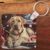 ラブラドール犬のクリスマス キーホルダー (裏面)