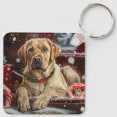 ラブラドール犬のクリスマス キーホルダー (裏面)