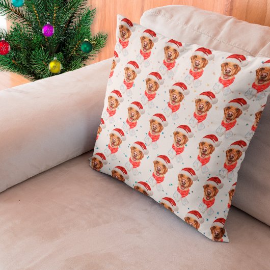 ラブラドール犬のクリスマス クッション