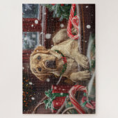 ラブラドール犬のクリスマス ジグソーパズル (縦)