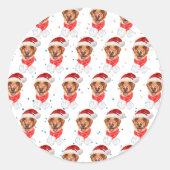 ラブラドール犬のクリスマス ラウンドシール (正面)