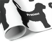 ラブラドール犬のシルエット ラッピングペーパー (ロールコーナー)