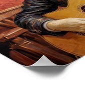 ラブラドール犬のステームパンク遊ドレスギター ポスター (角)