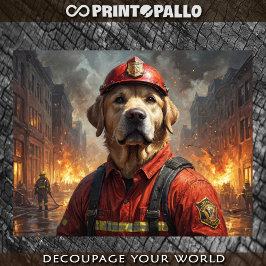 ラブラドール犬のファイアファイター –  薄葉紙