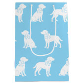 ラブラドール犬の大きなギフト弓 ミディアムペーパーバッグ (裏面)