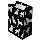 ラブラドール犬の大きなギフト弓 ミディアムペーパーバッグ (正面アングル)