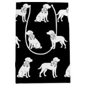ラブラドール犬の大きなギフト弓 ミディアムペーパーバッグ (正面)