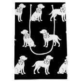ラブラドール犬の大きなギフト弓 ミディアムペーパーバッグ (裏面)