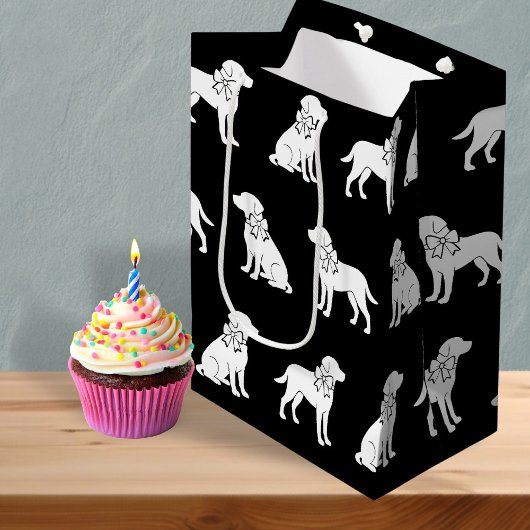 ラブラドール犬の大きなギフト弓 ミディアムペーパーバッグ