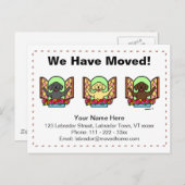 ラブラドール犬の漫画の動く発表 案内ポストカード (正面/裏面)