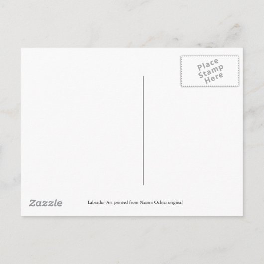 ラブラドール犬の漫画の新しいアドレス 案内ポストカード (裏面)