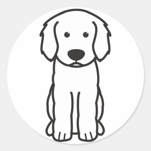 ラブラドール犬の漫画 ラウンドシール (正面)