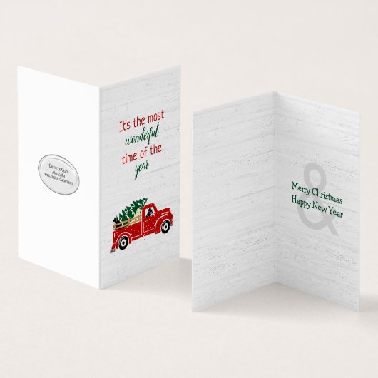 ラブラドール犬の赤いクリスマストラック (内部&外部)