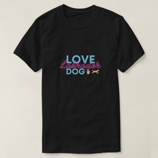 ラブラドール犬のLOVE Tシャツ (デザイン正面)