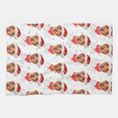 ラブラドール犬はクリスマスを育てる キッチンタオル (横)