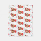 ラブラドール犬はクリスマスを育てる フリースブランケット (正面)