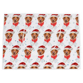 ラブラドール犬はクリスマスを育てる ラージペーパーバッグ (正面)