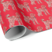 ラブラドール犬シルエットクリスマスレッド ラッピングペーパー (ロールコーナー)