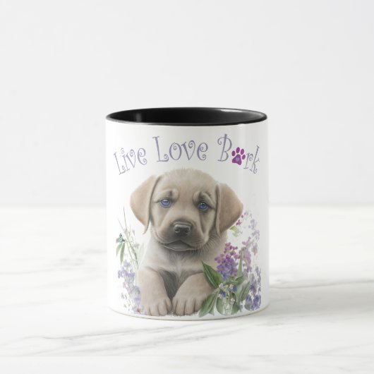 ラブラドール犬ママ フラワー マグカップ (中央)