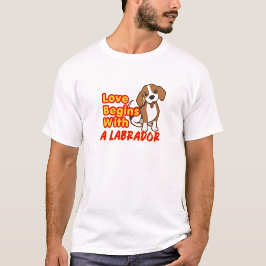 ラブラドール犬好きのためのホワイト Tシャツ (正面)