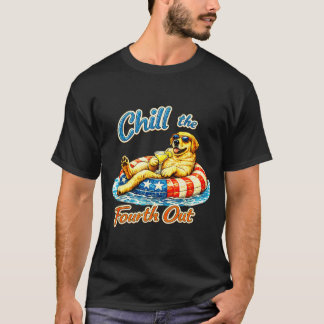 ラブラドール犬好きのための可愛い4thお祝いデザイン tシャツ