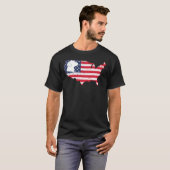 ラブラドール犬7月の第4位アメリカ国旗の星とS Tシャツ (正面フル)
