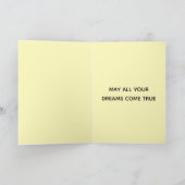 ラブラドール犬 |オレンジ&レッド誕生日折り畳み カード (内部)