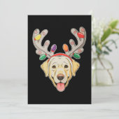ラブラドール犬 トナカイの角 クリスマス ライト 招待状 (スタンド正面)