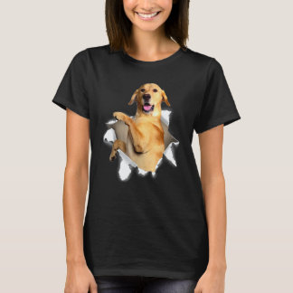 ラブラドール破れたクロスラブラドールレトリバーの犬 Tシャツ