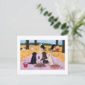 ラブラドール秋おもしろい ポストカード (スタンド正面)