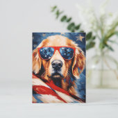 ラブラドール第4日7月の独立記念日 ポストカード (スタンド正面)