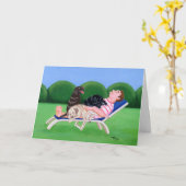 ラブラドール絵画パパ カード (黄色い花)