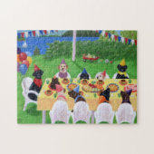 ラブラドール誕生日パーティー ジグソーパズル (横)