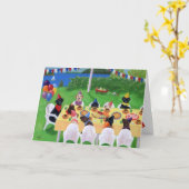 ラブラドール誕生日パ絵画ーティー カード (黄色い花)