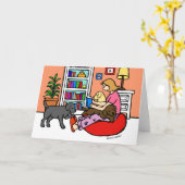 ラブラドール読ママ カード (黄色い花)