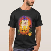 ラブラドール魔女かぼちゃハロウィーン犬の恋人の衣装 Tシャツ (正面)