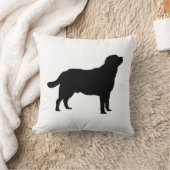 ラブラドール黒シルエット立設ラボ クッション (ブランケット)