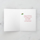 ラブラドール3頭のスレッジ・スライディング ハッピー・ホリデイズ シーズンカード (内部)